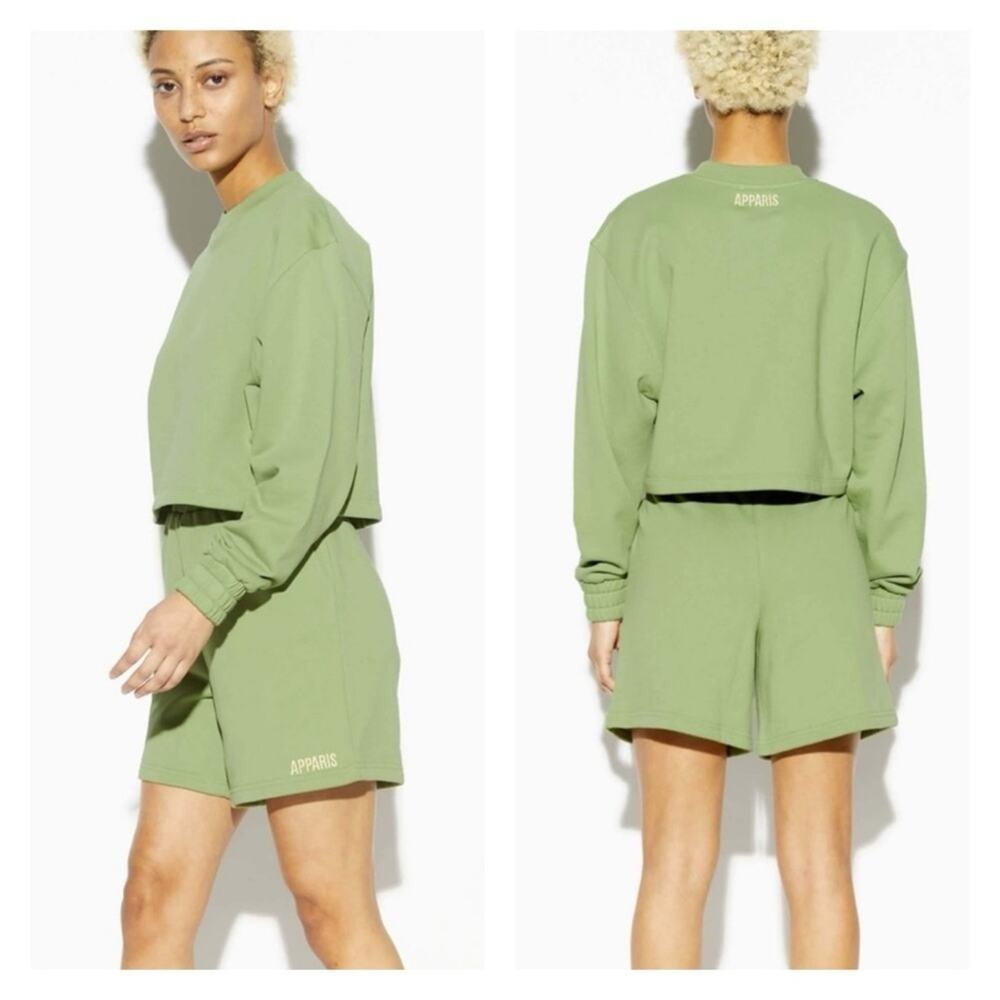 Apparis Julianna Pull-On Sweat Shorts Women's Size S Green Athleisure Lounge